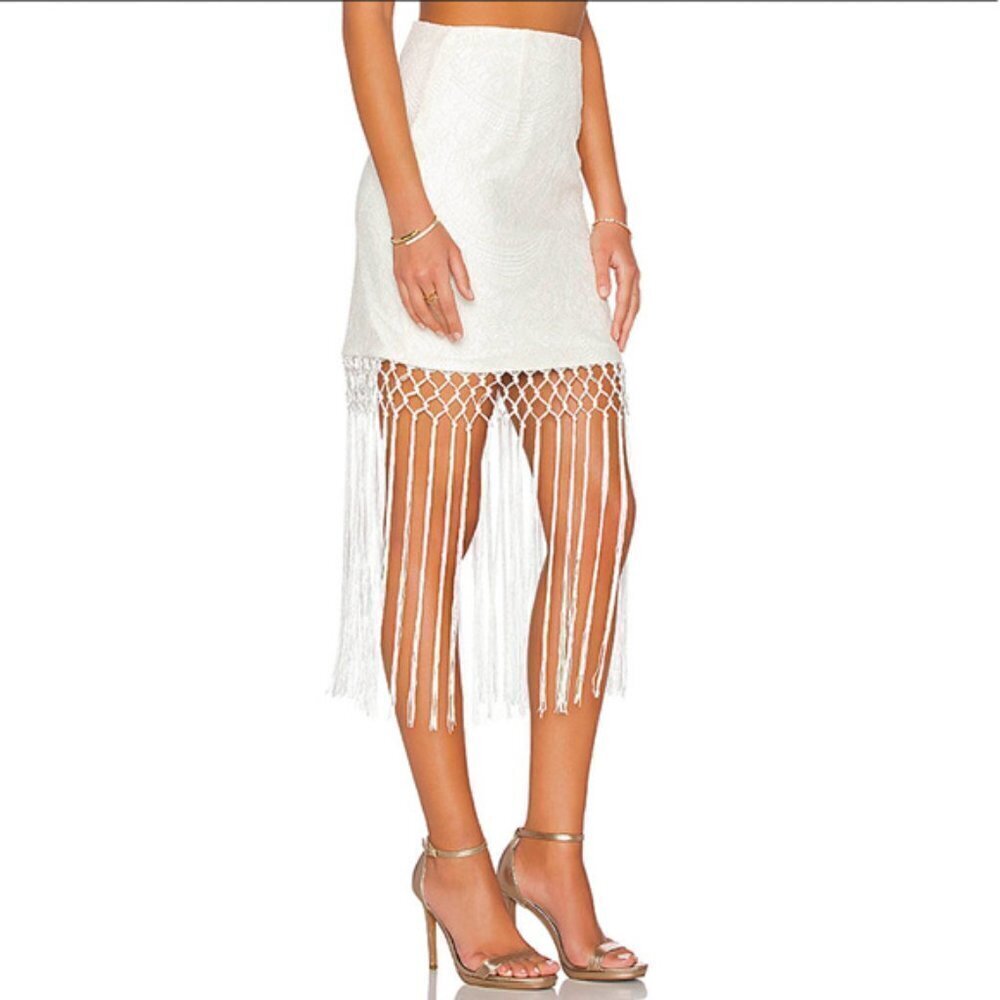 NWT Tularosa Revolve The Barcelona Lace & Fringe Skirt